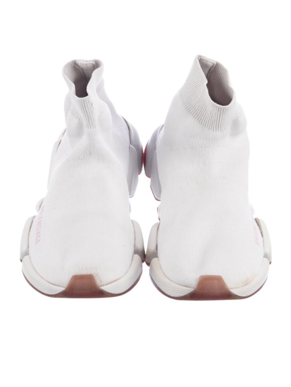 Balenciaga White Sock Sneaker with Pink Accents - Picture 2 of 5
